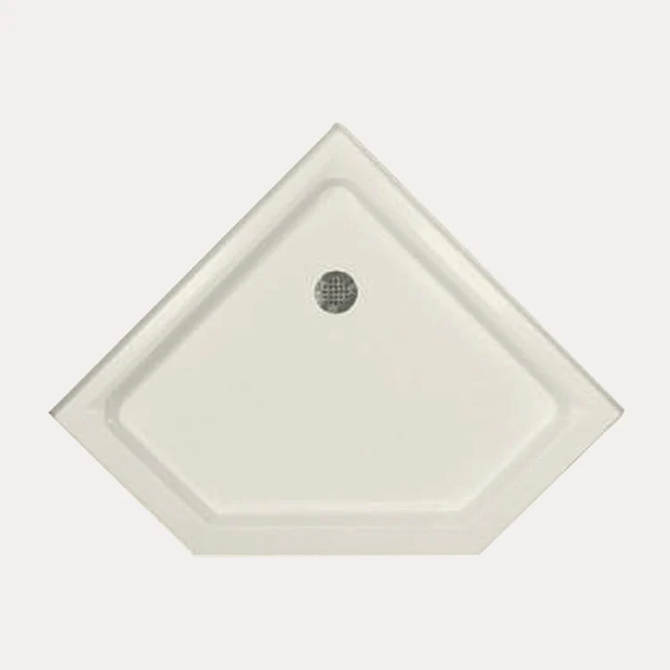 Shower Base Corner White 42 x 42 Inch Acrylic Standard Polished Chrome Drain Included - Frankwebs