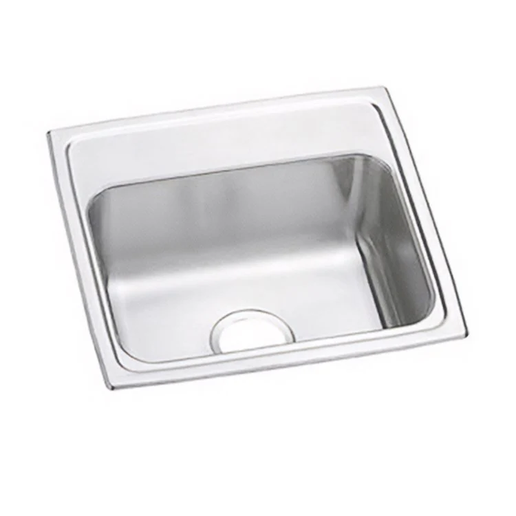 Kitchen Sink Celebrity 19 x 18 Inch Single Bowl Brushed Satin Drop-In Drain Location Center Bottom Only Pads - Frankwebs