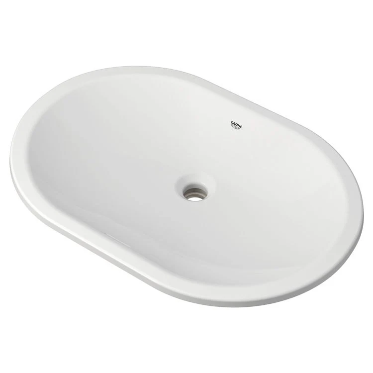 Lavatory Sink Essence Under Counter 24 Inch Oval ADA Alpine White - Frankwebs