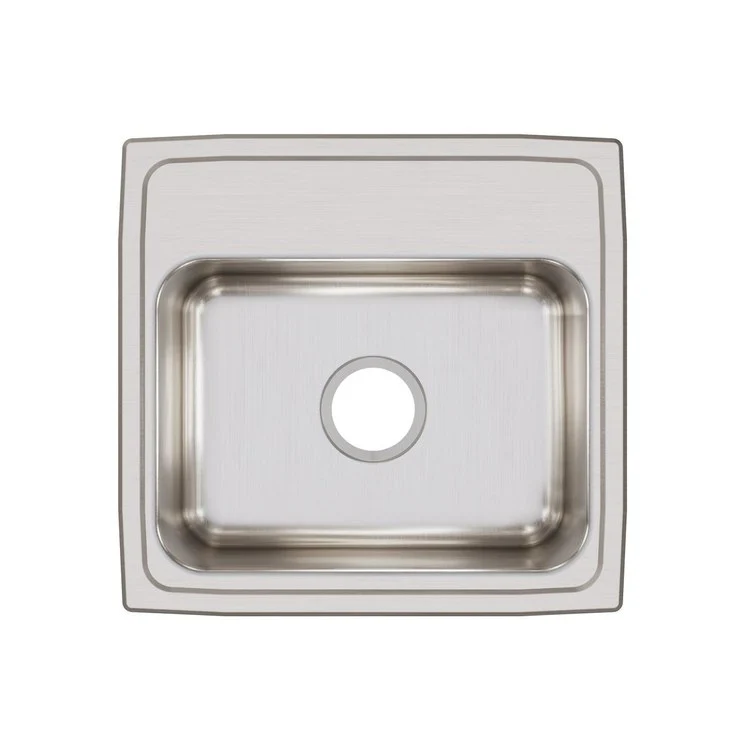 Kitchen Sink Lustertone Classic 19 x 18 Inch Single Bowl Lustrous Satin Drop-In Stainless Steel Drain Location Center Bottom Only Pads - Frankwebs