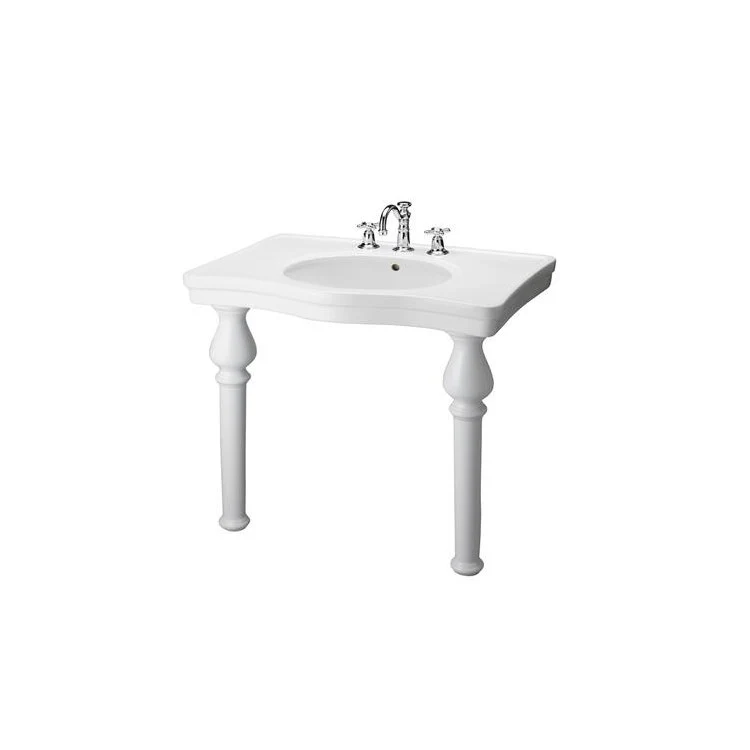 Console Sink Milano Deluxe 20 Inch 8 Inch Spread Oval White - Frankwebs