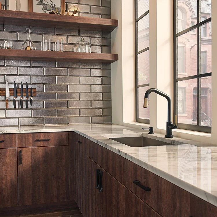 Litze Single Handle SmartTouch Pull Down Faucet with Angled Spout/Knurled Handle - Frankwebs