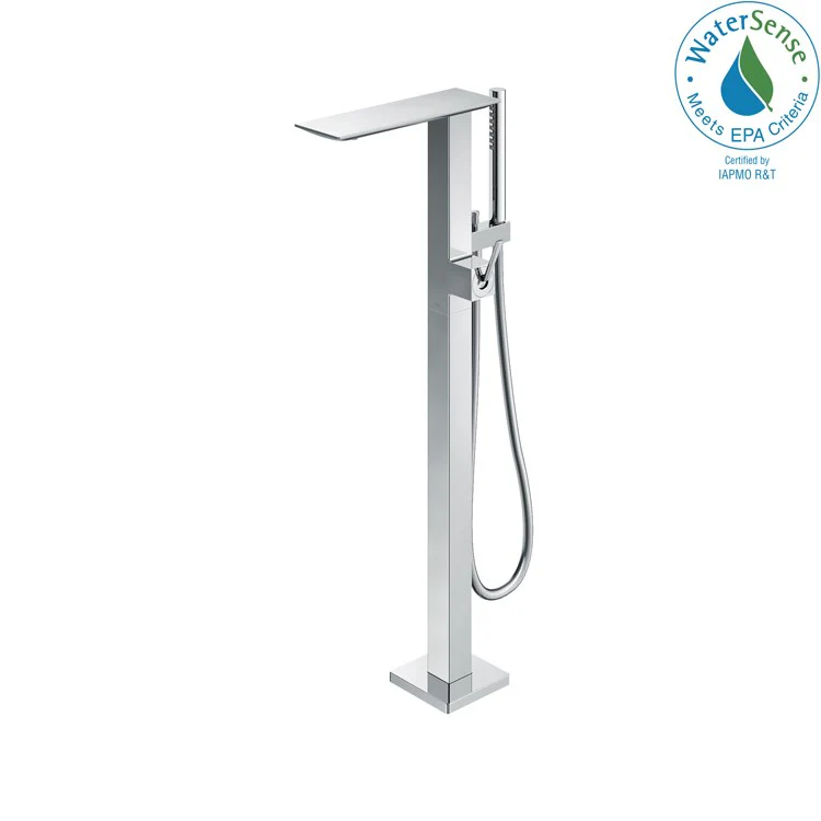 Tub Filler Trim ZL Freestanding with Handshower 1 Lever Polished Chrome - Frankwebs