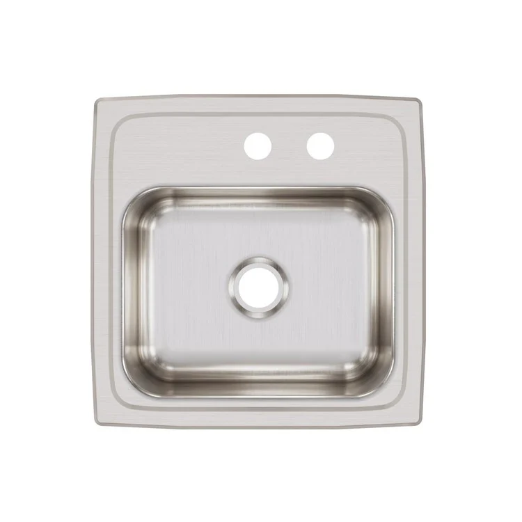 Bar Sink Lustertone Classic 15 x 15 Inch Single Bowl MR2 Hole ADA Lustrous Satin Drop-In Square Drain Size 2 Inch - Frankwebs