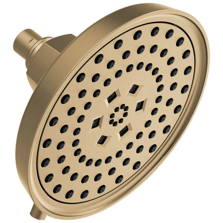 Showerhead Invari 4 Function Brilliance Luxe Steel 7-1/2 Inch 1.75 Gallons per Minute Round H2Okinetic Technology Spray/Full Spray/Massage Spray and Pause - Frankwebs