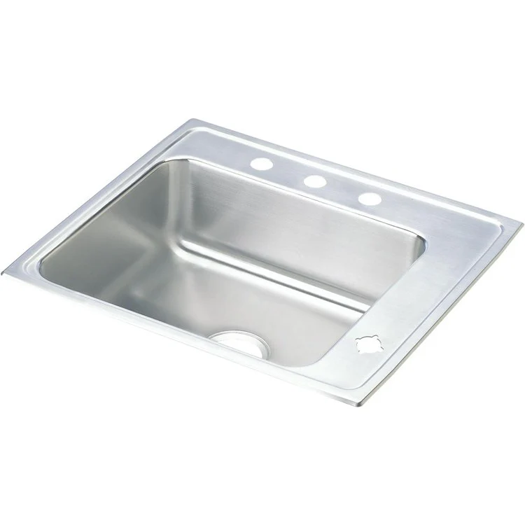 Classroom Sink Lustertone 25 x 22 Inch Single Bowl Right 2 Hole Lustrous Satin Drop-In Minimum Cabinet Size 30 Inch 7-5/8 Inch 18 Gauge Bottom Only Pads 64090012 Mounting Hardware Included for Countertops Up to 3/4IN - Frankwebs
