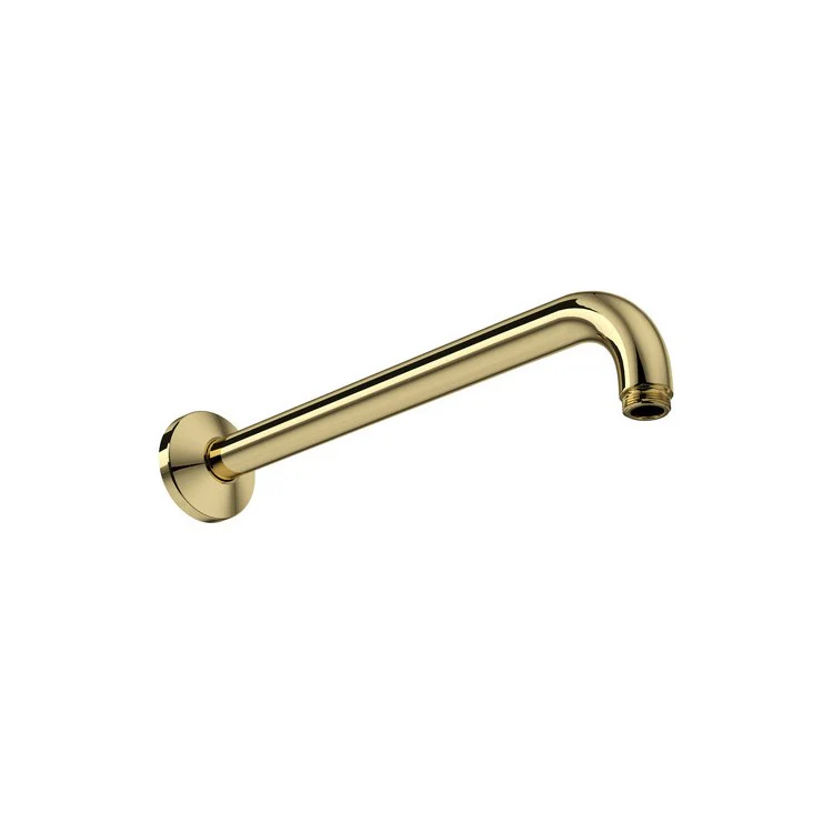 Shower Arm Unlacquered Brass 12 Inch 1/2 Inch Male Inlet 1/2 Inch Male Outlet Brass Wall Mount for Showerhead - Frankwebs