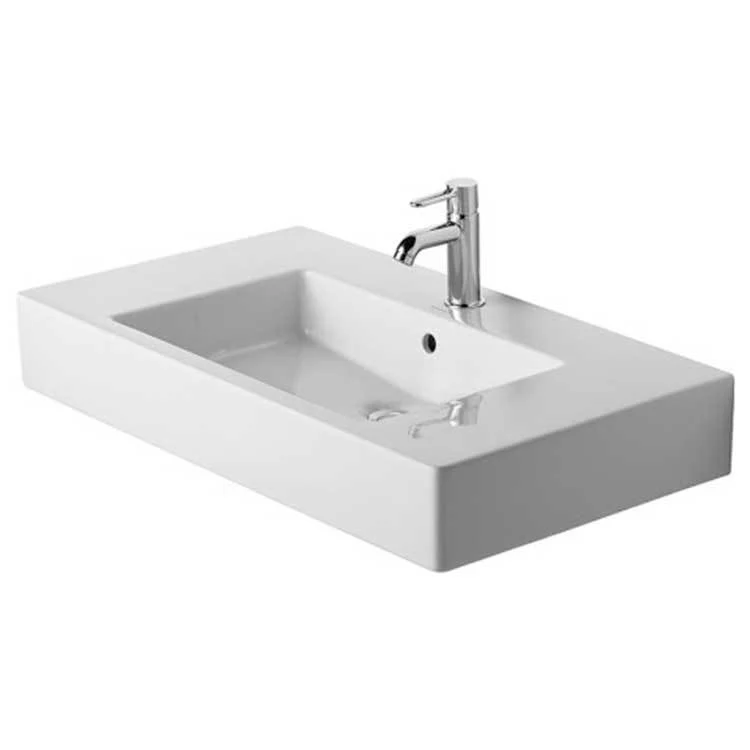 Lavatory Sink Vero Wall Mount with Overflow & WonderGliss Surface Treatment 19-1/4 x 33-1/2 Inch Rectangle White 1 Hole - Frankwebs