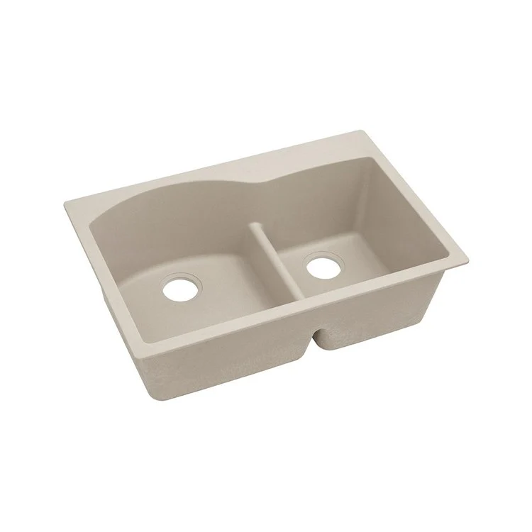 Kitchen Sink Quartz Classic 33 x 22 Inch Double Bowl Offset 60/40 with Aqua Divide Bisque Drop-In - Frankwebs