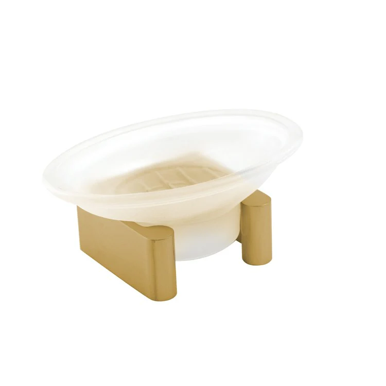 Soap Dish Luna Satin Brass Counter Top Oval 2-3/4 x 2-3/4 x 1-1/4 Inch - Frankwebs