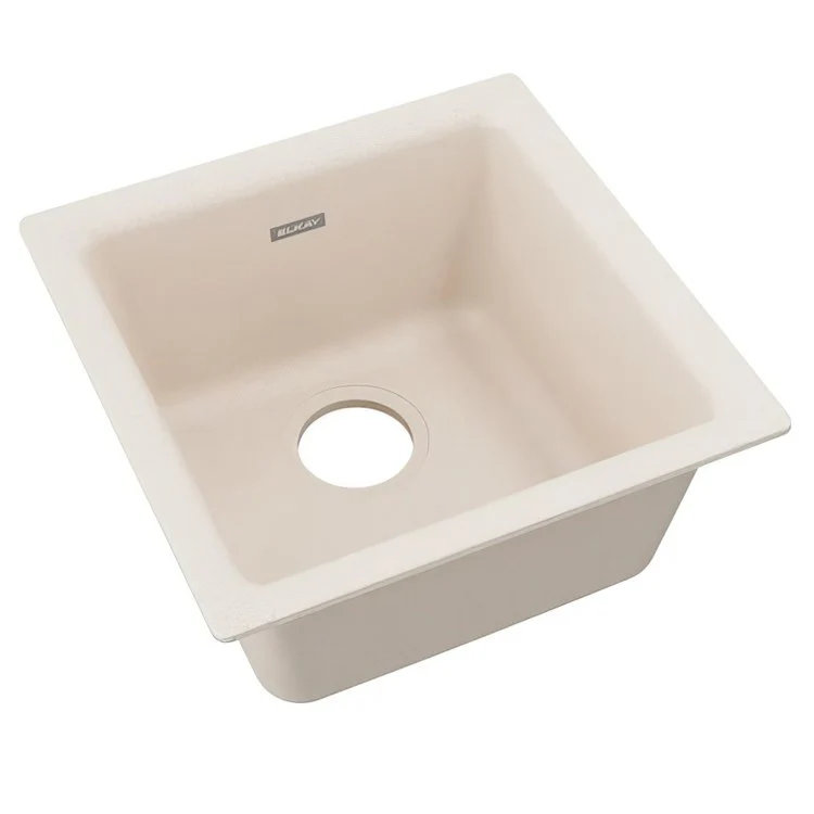 Kitchen Sink Quartz Classic 15.75 x 15.75 Inch Single Bowl Bar Dusk Gray Drop-In Undermount - Frankwebs