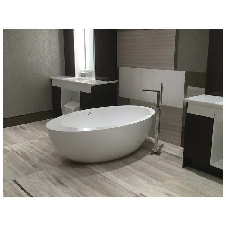 Soaking Tub Cascara 71 x 42 Inch Freestanding Center Biscuit Gloss Sculpturestone 80 Gallons 22-3/4 Inch - Frankwebs