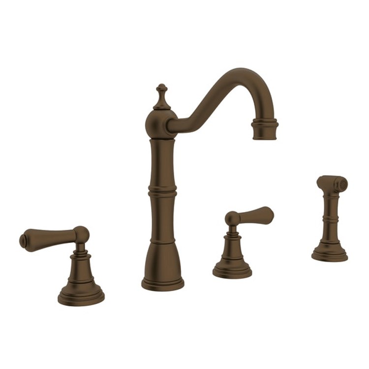 Kitchen Faucet Edwardian 2 Lever Unlacquered Brass Swivel Spout 1.8 Gallons per Minute - Frankwebs