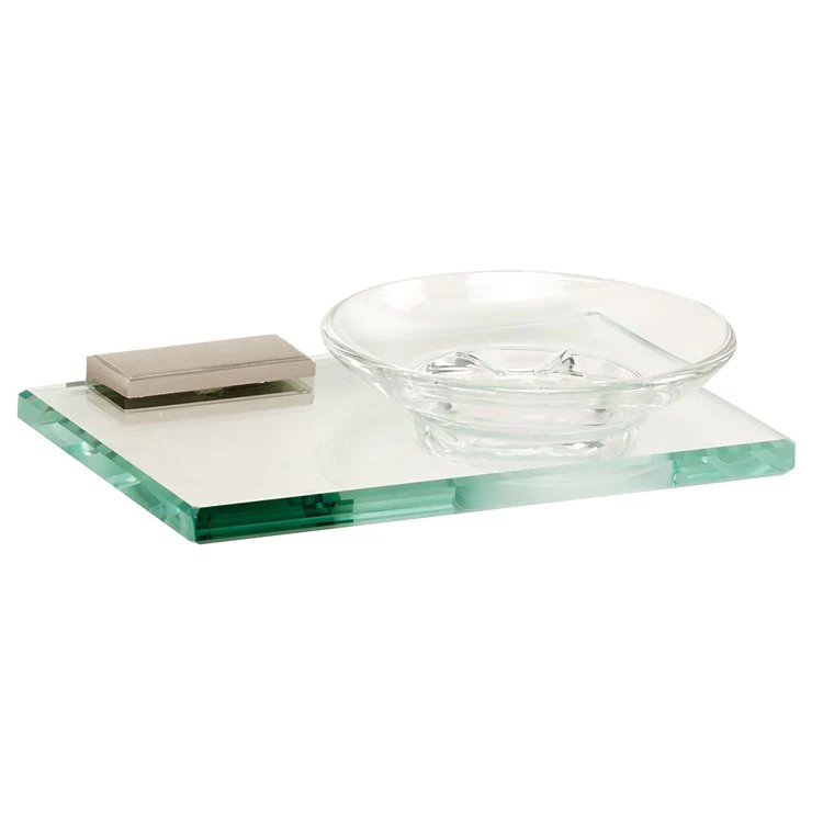 Soap Dish Arch Bath with Holder Satin Nickel Concealed Wall Mount Glass 4-5/8 x 6-3/4 Inch - Frankwebs