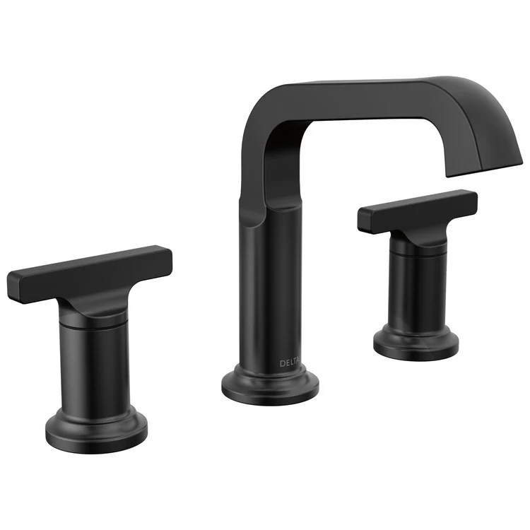 Lavatory Faucet Tetra Widespread 4-16 Inch Spread 2 Lever ADA WaterSense Matte Black 1.2 Gallons per Minute 5-5/16 Inch - Frankwebs