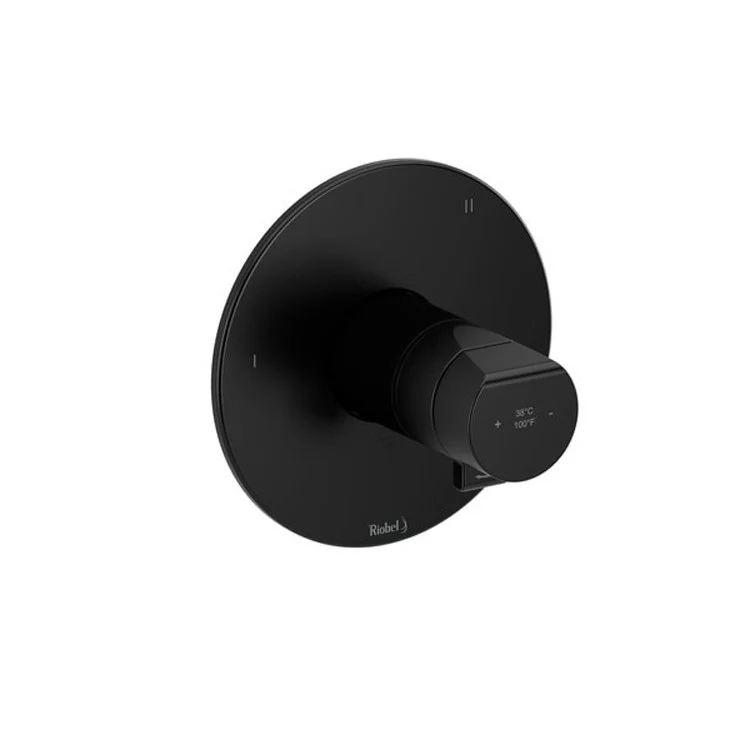Thermostatic and Pressure Balance Valve Trim Parabola 1/2 Inch Round 3-Way 5 Function 1 Lever Black - Frankwebs