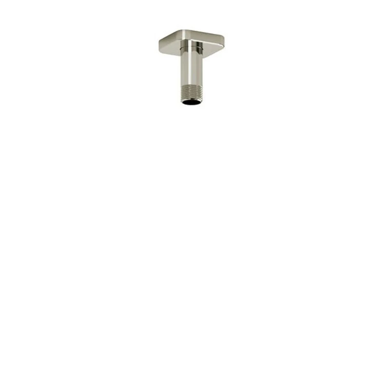 Shower Arm with Square Escutcheon and Salome Flange Polished Nickel 3 Inch 1/2 Inch Inlet MNPT Brass Ceiling Mount - Frankwebs