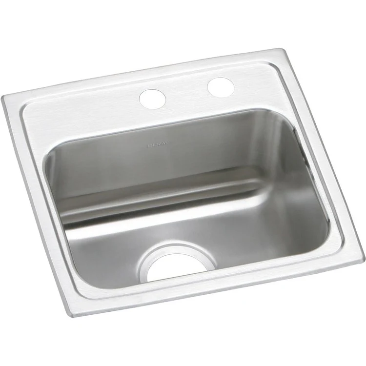 Kitchen Sink Lustertone Classic 17 x 16 Inch Single Bowl MR2 Hole ADA Lustrous Satin Drop-In Rectangle Drain Location Center Depth 6-1/2 Inch Bottom Only Pads - Frankwebs