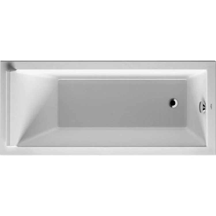 Soaking Tub Starck Drop-In with 1 Backrest Slope Rear Drain White Acrylic Rectangle 63 Inch - Frankwebs