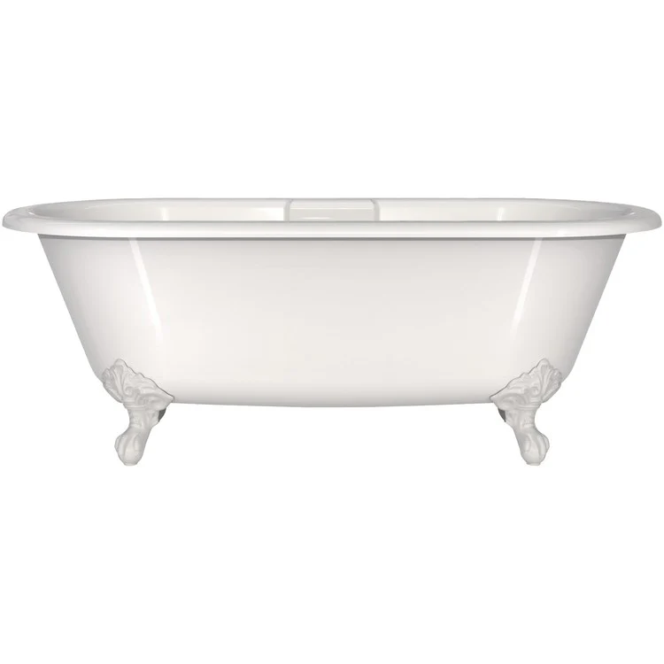 Freestanding Tub Cheshire 69 x 31 Inch Overflow Center Drain Englishcast White/Polished Nickel Oval - Frankwebs