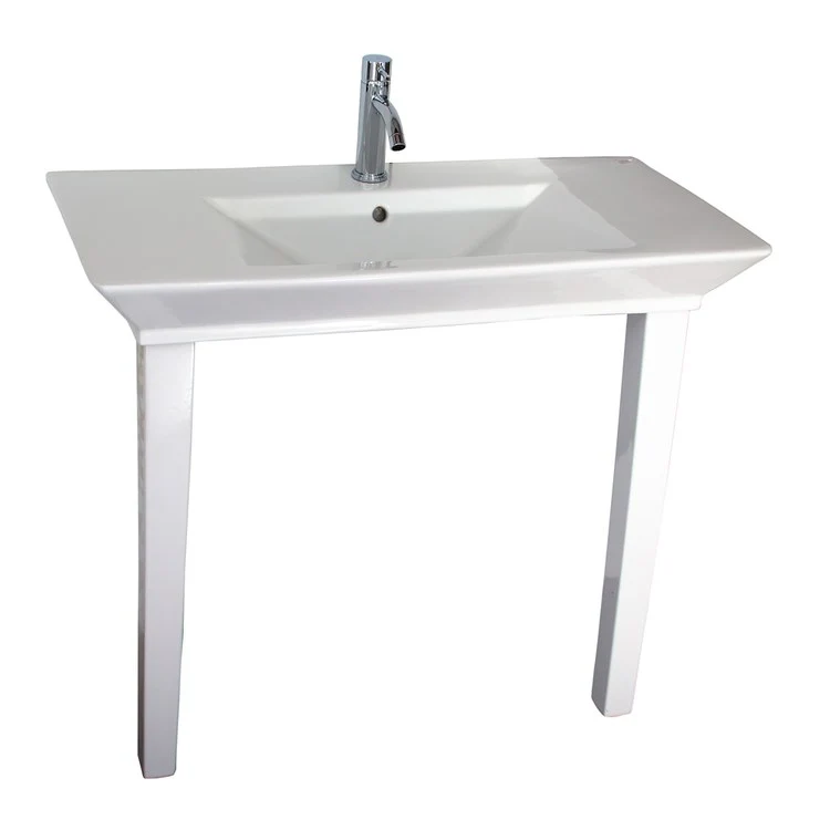Console Sink Opulence His 39-1/2 Inch Rectangle White 1 Hole - Frankwebs