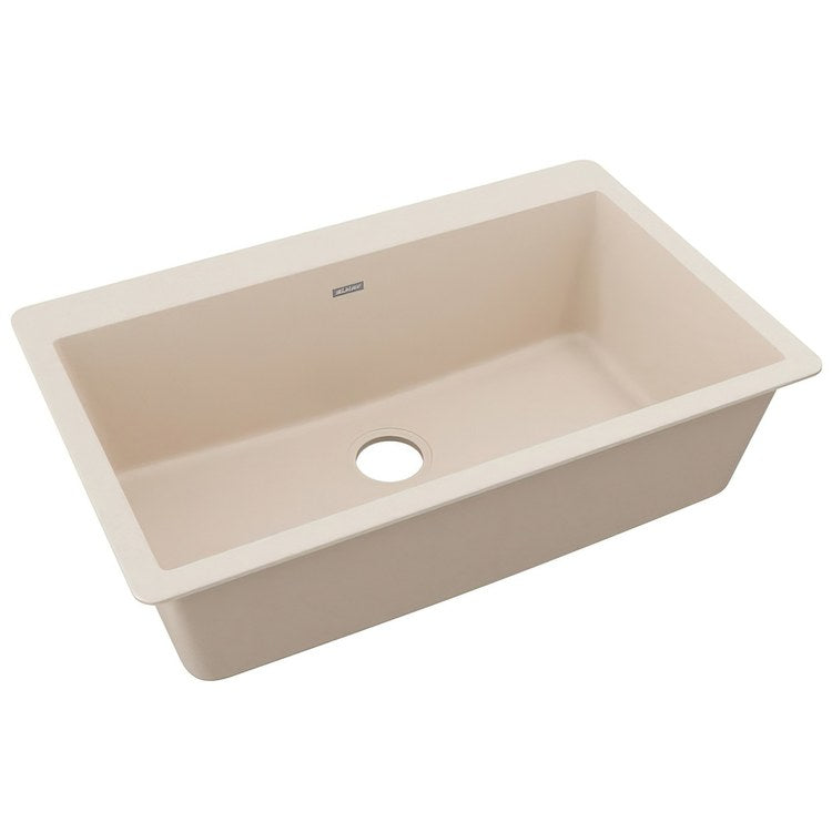 Kitchen Sink Quartz Classic 33 x 21 Inch Single Bowl Greystone Drop-In - Frankwebs
