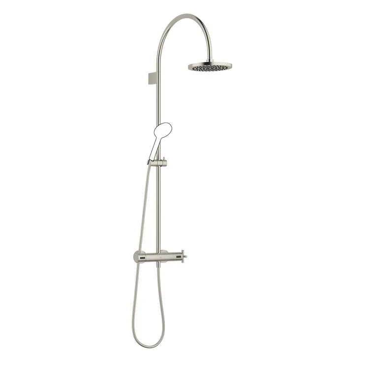 Shower Set TARA Exposed with Thermostat Less Handshower 1 Cross Brushed Platinum 1.8 Gallons per Minute - Frankwebs