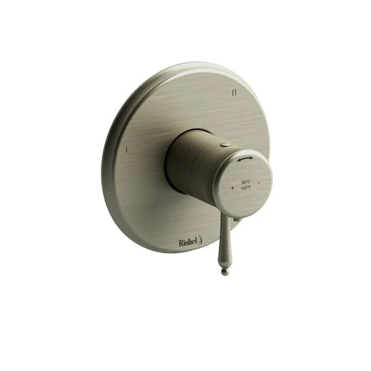 Thermostatic and Pressure Balance Valve Trim Retro 1/2 Inch Round 3-Way No Share 5 Function 1 Lever Brushed Nickel ADA 5.0 Gallons per Minute Brass - Frankwebs