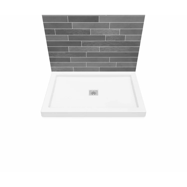 Shower Base B3 Wall Mounted Square Drain White 48 x 34 Inch Acrylic - Frankwebs