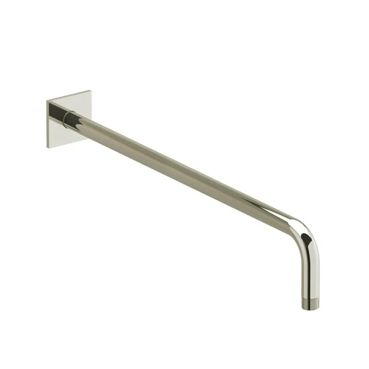 Shower Arm with Square Escutcheon and Square Flange Polished Nickel 20 Inch 1/2 Inch Inlet MNPT Brass Wall Mount - Frankwebs