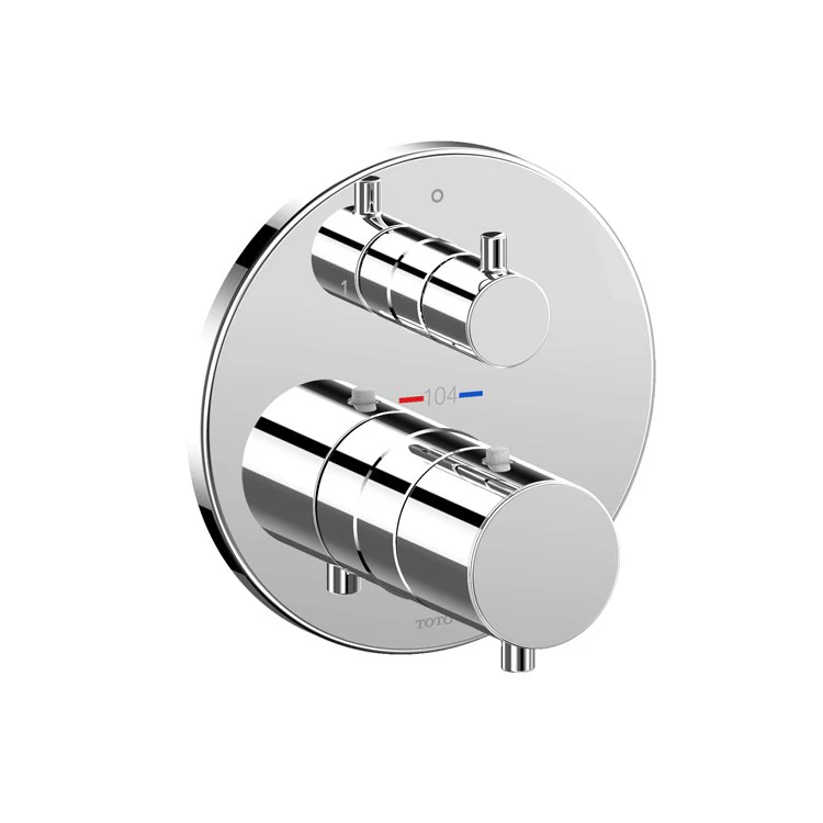 Thermostatic Trim with 2 Way Diverter Round 2 Knob Polished Chrome for Requires Mini Unit TBN01001U - Frankwebs