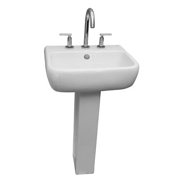 Pedestal Lavatory Metropolitan 600 Centerset White Rectangular - Frankwebs