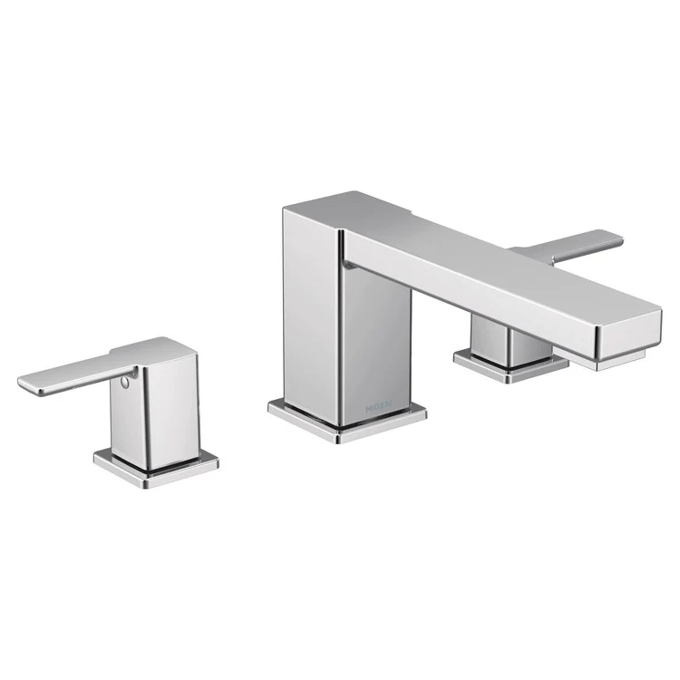 Roman Tub Filler 90 Degree Non-Diverter 10 Inch Spread 2 Lever ADA Chrome - Frankwebs