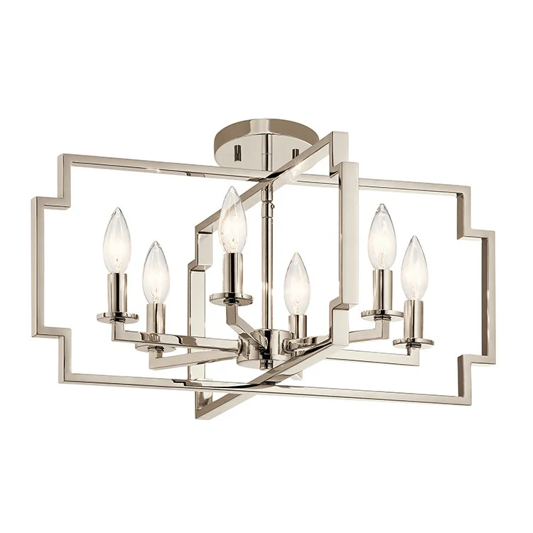 Downtown Deco Six-Light Chandelier/Semi-Flush Mount Ceiling Fixture - Frankwebs