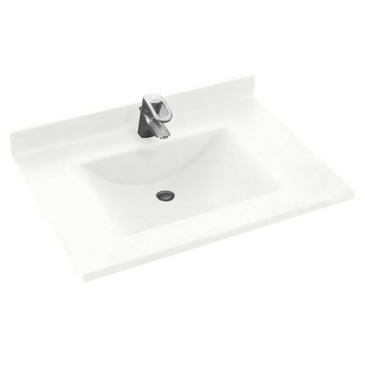 Vanity Top Contour Single Bowl 25 x 22 Inch ADA Ice Swanstone - Frankwebs