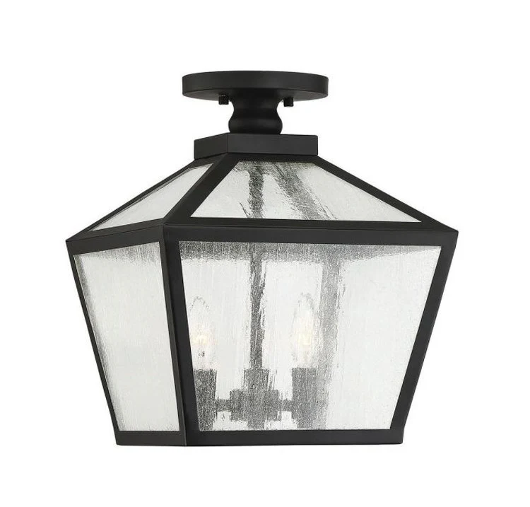 Woodstock Three-Light Outdoor Flush Mount Ceiling Fixture Lantern - Frankwebs