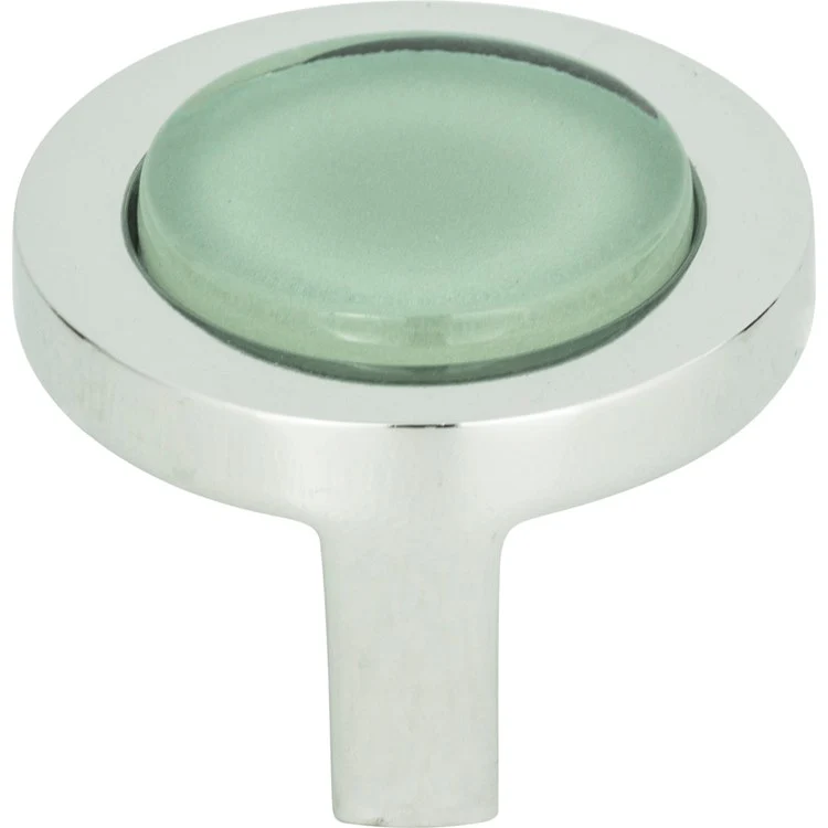 Knob Atlas Spa Green Round Brushed Nickel Zinc Alloy 1-1/4 Inch - Frankwebs