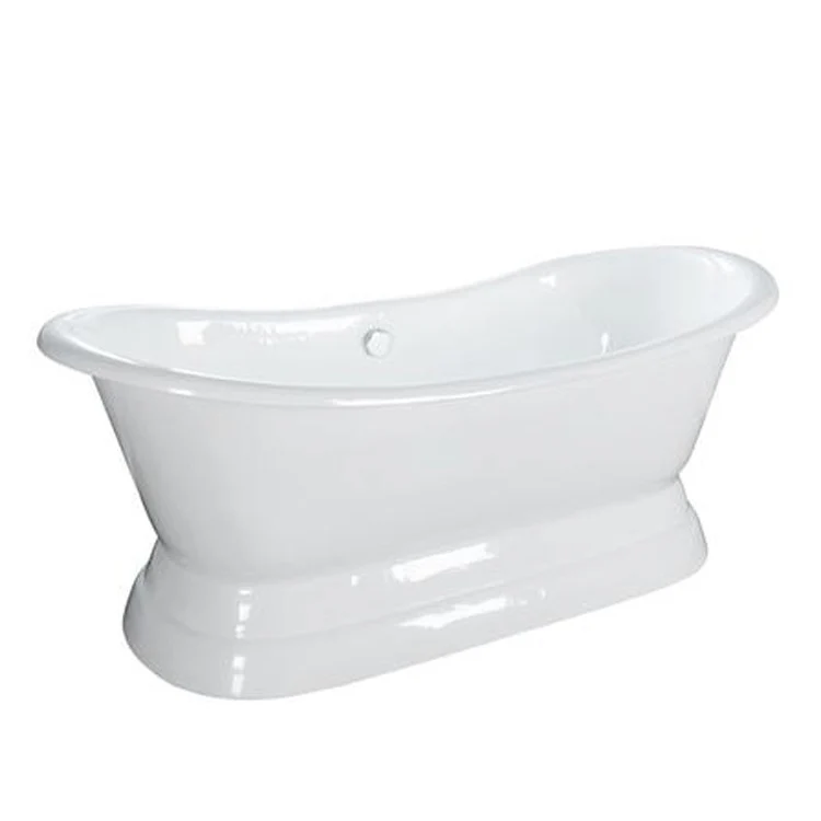 Freestanding Tub Randall 72 Inch Double Slipper Oval Cast Iron White No Faucet Holes - Frankwebs