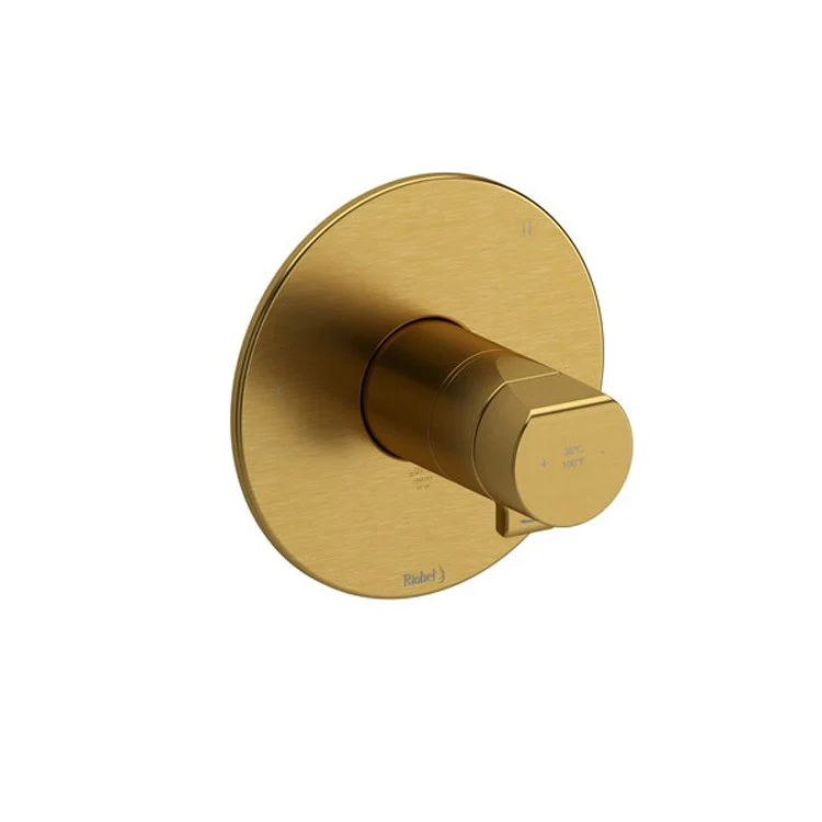 Thermostatic and Pressure Balance Valve Trim Parabola 1/2 Inch Round 3-Way No Share 5 Function 1 Lever Brushed Gold - Frankwebs