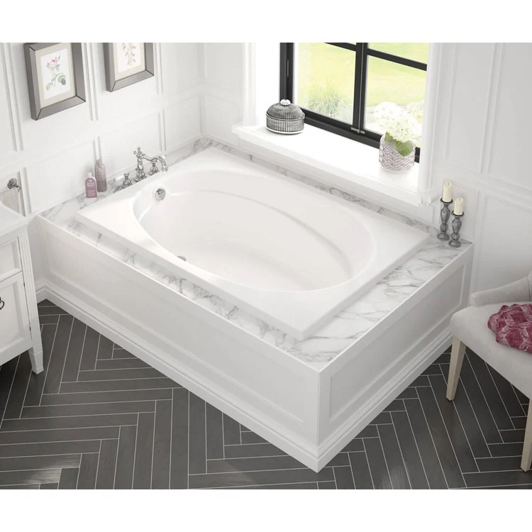 Tub Temple 59-3/4 x 40-3/4 x 18-3/4 Inch Drop-In with Whirlpool End White Acrylic - Frankwebs