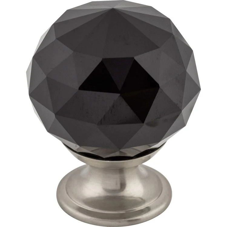 Knob Crystal Black for Decorative Hardware Brushed Satin Nickel Brass 1-3/8 Inch 1-3/4 Inch - Frankwebs