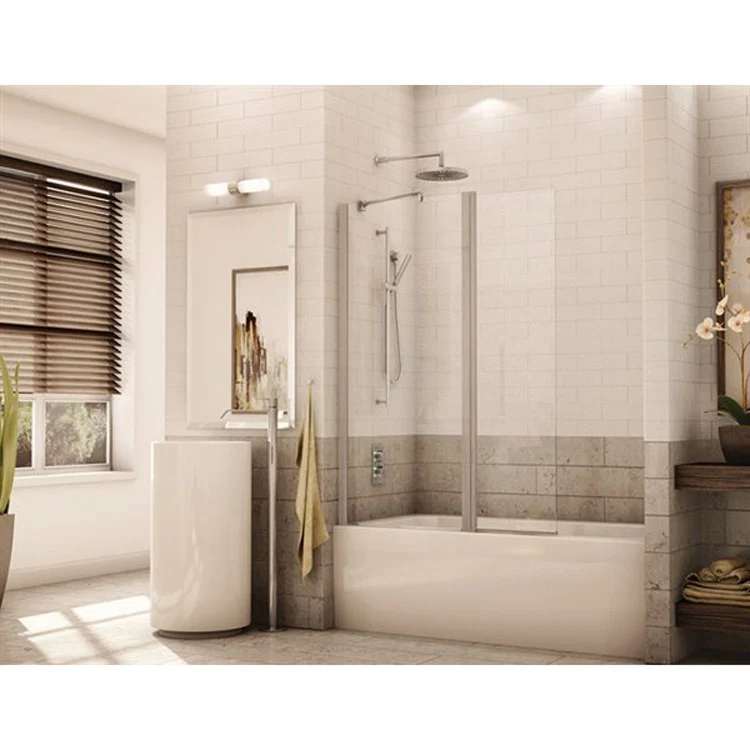 Shower Door Siena Tub Shield 43-1/2 x 59-1/2 Inch Chrome Clear 1/4 Inch - Frankwebs