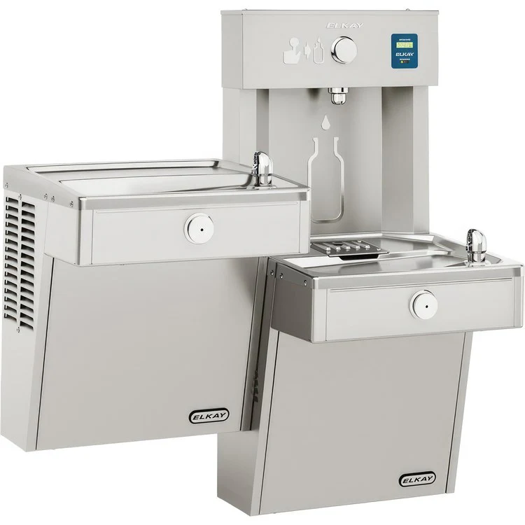 EZH2O Vandal-Resistant Bottle Filling Station with Bi-Level Refrigerated Cooler/Filter - Frankwebs