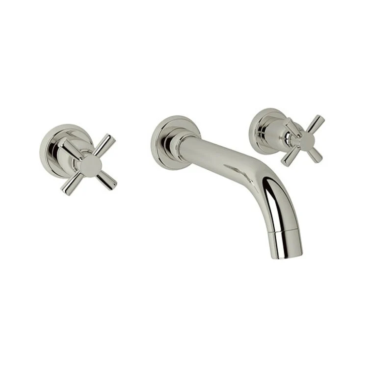 Lavatory Faucet Holborn Wall Mount Widespread 2 Cross Polished Nickel 1.2 Gallons per Minute Fixed Spout - Frankwebs