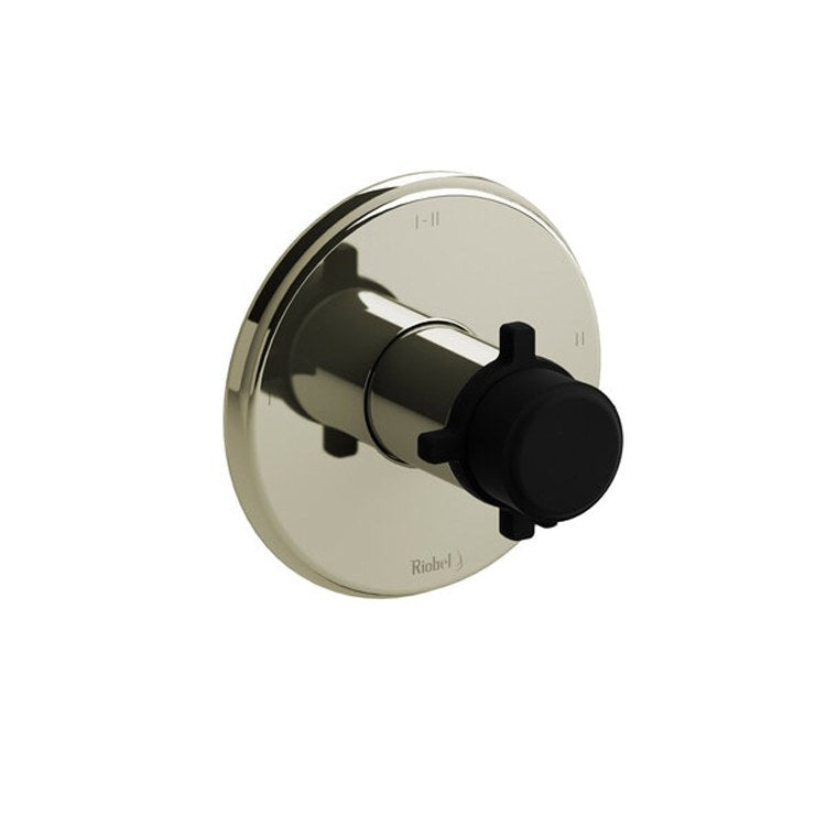 Thermostatic and Pressure Balance Valve Trim Momenti 1/2 Inch Round 2-Way 3 Function 1 Cross Black - Frankwebs