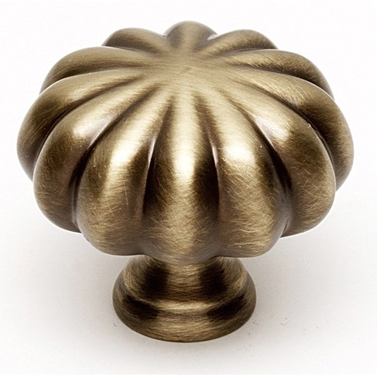 Knob II Collection Round Antique English Matte Brass 1-1/4 Inch 1 Inch 9/16 Inch - Frankwebs