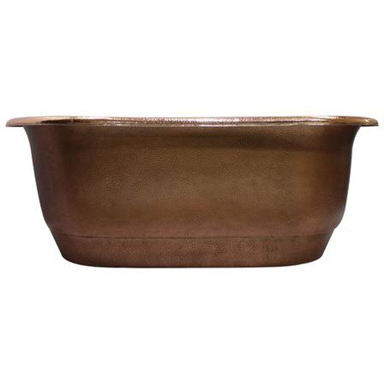 Freestanding Tub Rochelle 66 Inch Oval Smooth Antique Copper Polished Interior No Faucet Holes - Frankwebs