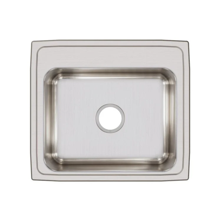 Kitchen Sink Lustertone Classic 22 x 19.5 Inch Single Bowl Lustrous Satin Drop-In Stainless Steel Drain Location Center Bottom Only Pads - Frankwebs