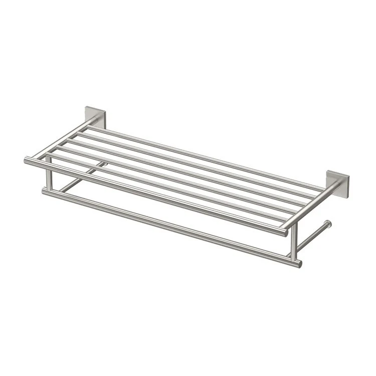 Towel Rack Elevate Minimalist Satin Nickel Metal 25.75 Inch - Frankwebs