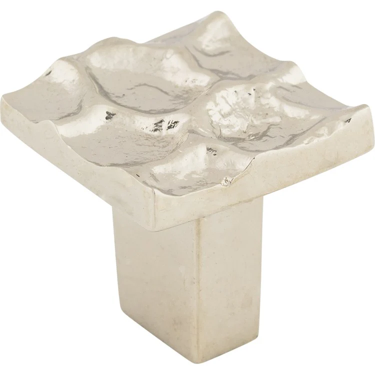 Knob Cobblestone Square Polished Nickel Brass 1-1/8 Inch - Frankwebs